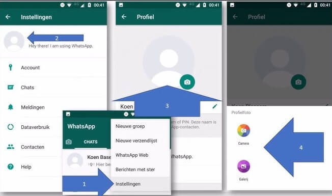 profielfoto wijzigen WhatsApp Samsung