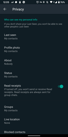 Configureer WhatsApp-privacy