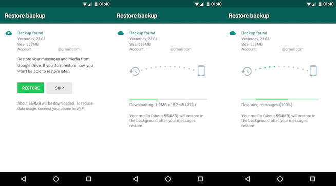 WhatsApp-back-up terugzetten naar Google Drive
