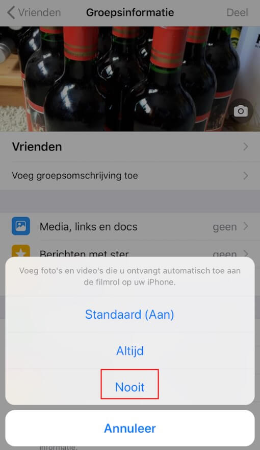 WhatsApp foto's niet opslaan iPhone