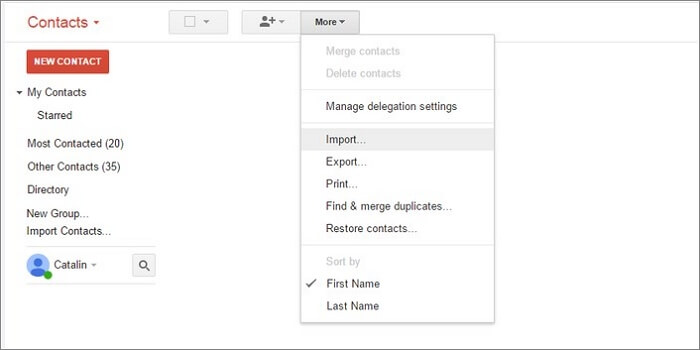 upload CSV-bestand om contacten naar Gmail te importeren