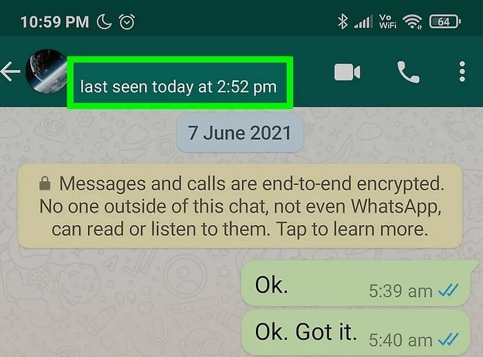 controleer WhatsApp laatst gezien