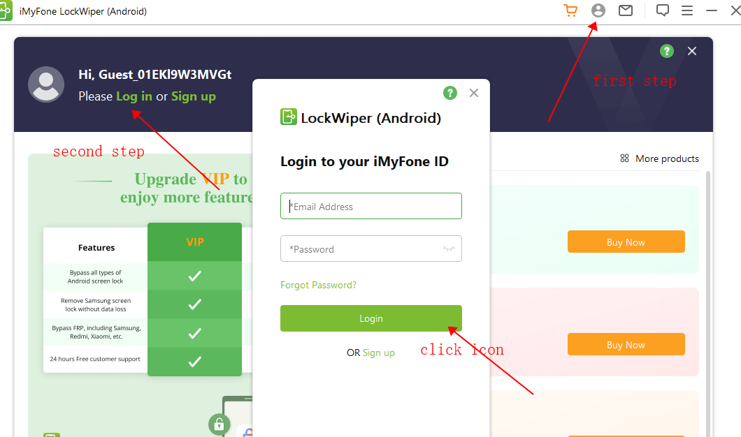 LockWiper Android Registreren