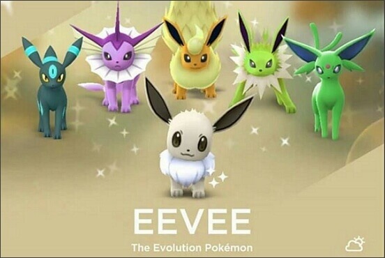 de evoluties van Eevee Shiny in Pokémon GO
