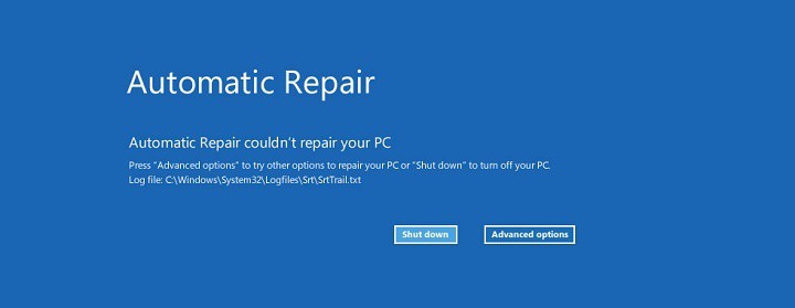 automatische reparatie kon uw pc niet repareren