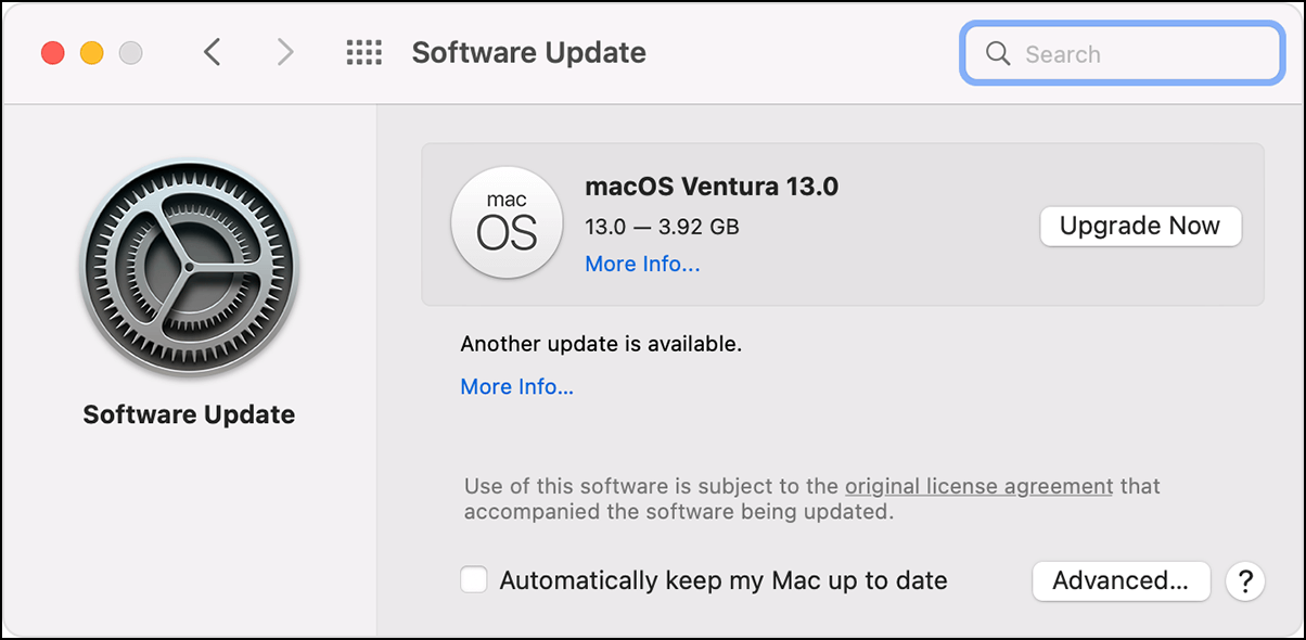 volledige software-update op macbook