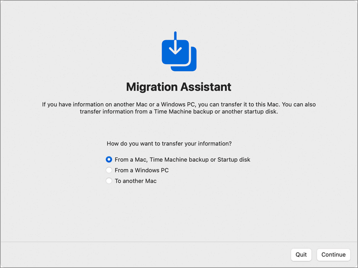 Mac-migratie-assistent