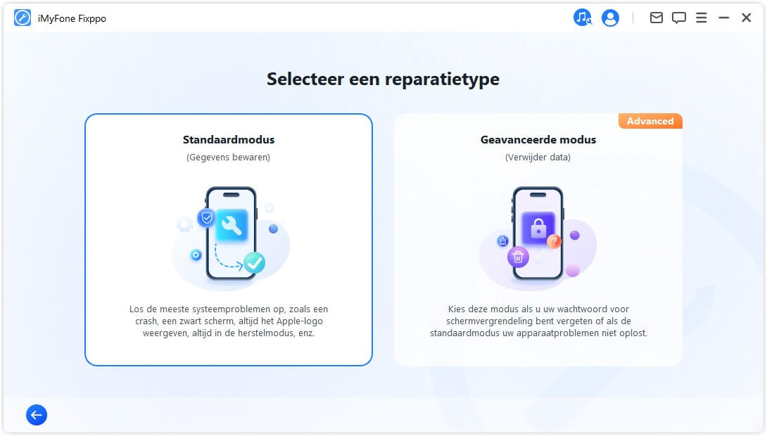 kies Fixppo Standard Mode om iOS te repareren