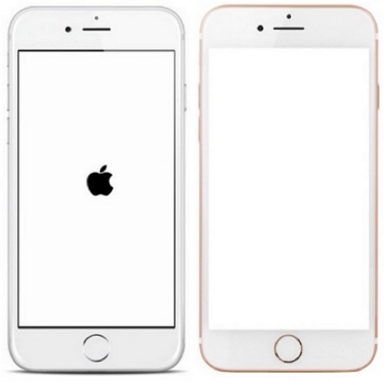 Mijn iPhone blijft op het witte scherm van de iPhone, zwarte appel