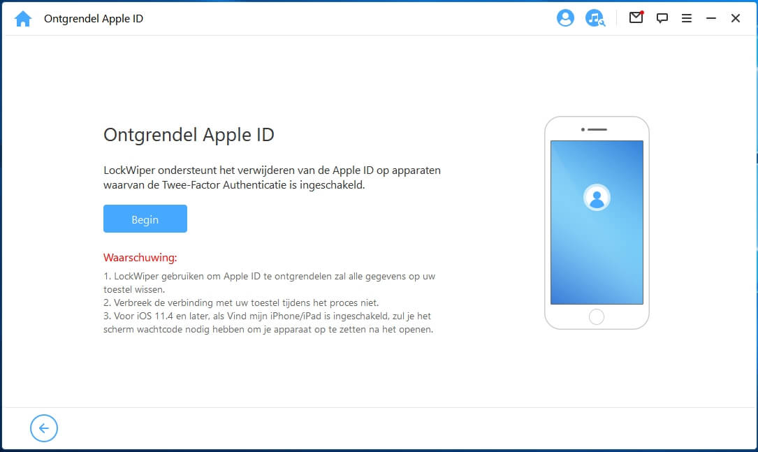 Selecteer de manier om Apple ID te ontgrendelen
