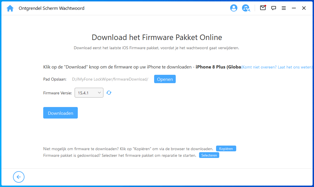 Firmwarepakket downloaden