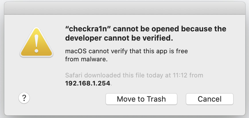 developer cannot be verified