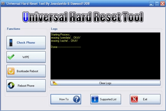 universal hard reset tilbakestillingsverktøy