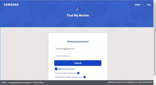 Logg inn på Samsung-kontoen din