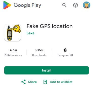 Fake GPS location