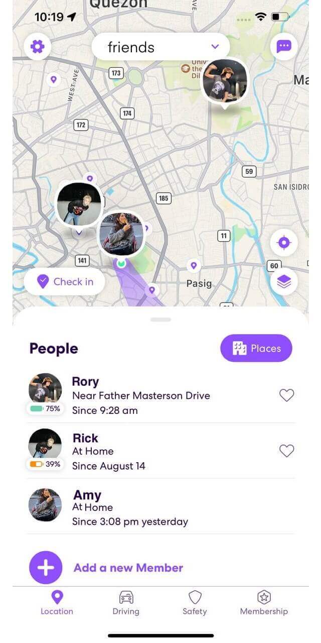 Del plasseringen din via Life 360