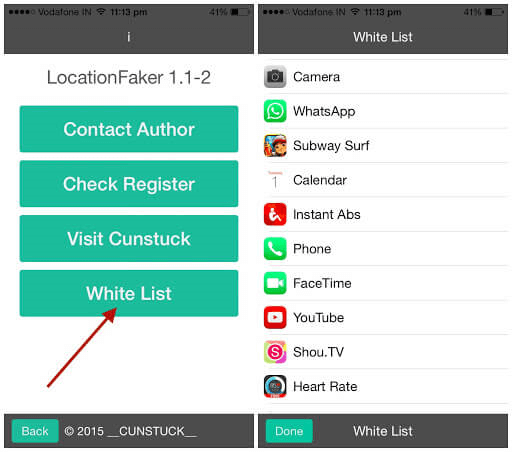 Velg app for virtuell plassering