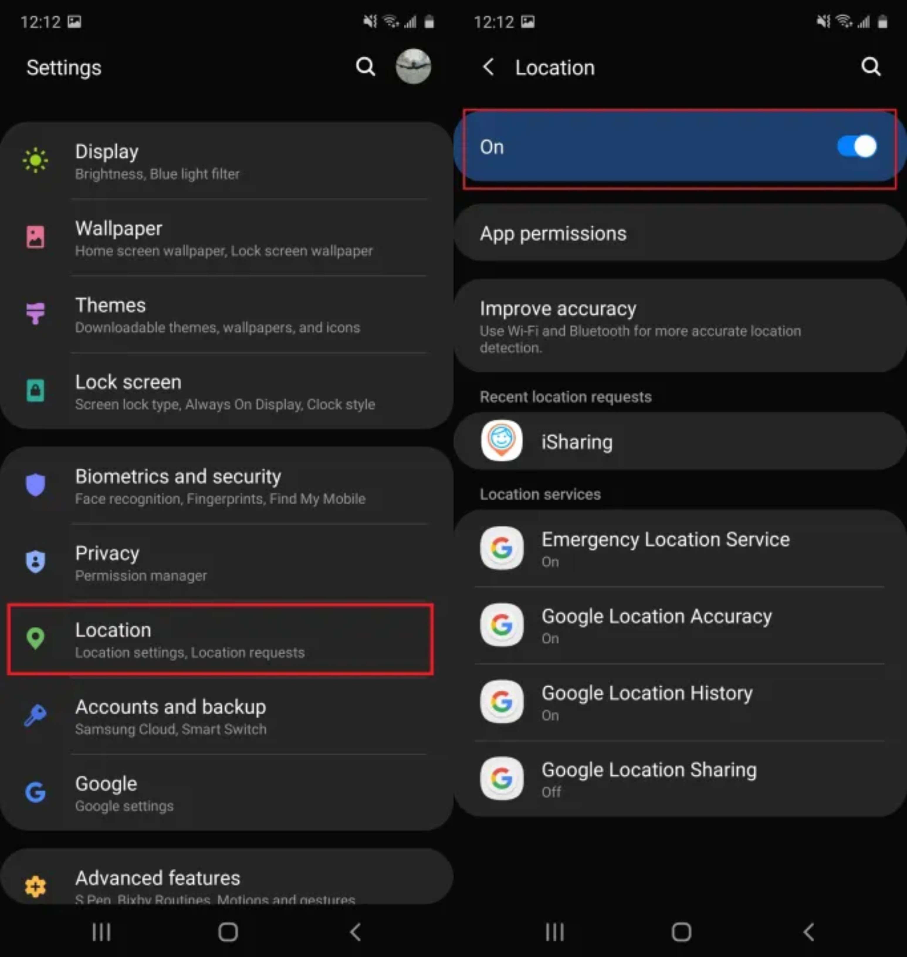 Slå av GPS på Android