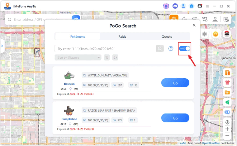 AnyTo Pokemon Go IV100 Radar