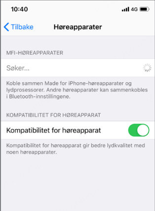 Aktiver MFi høreapparater Bluetooth