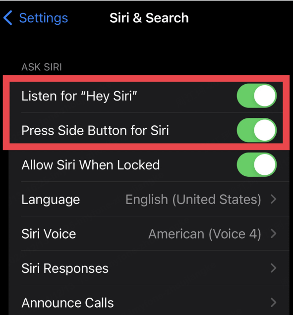 Slå på Siri