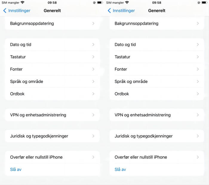 Slett alt innhold og alle innstillinger iphone