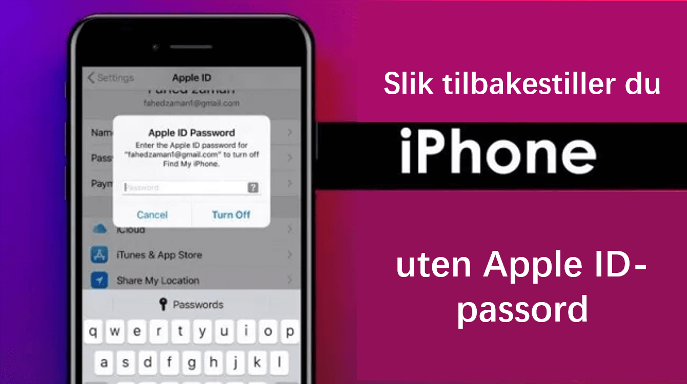 Slik tilbakestiller du iPhone uten Apple ID-passord