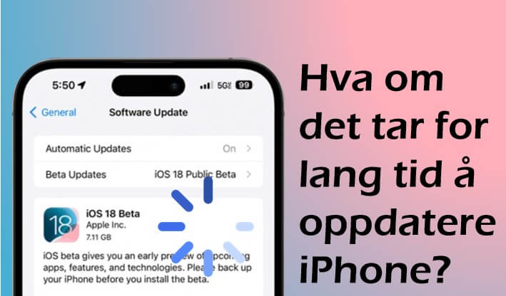 Kan ikke oppdatere iPhone Langsom