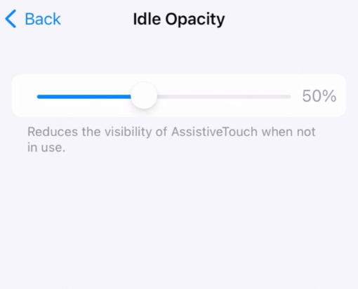 iPhone AssistiveTouch Opacity i standby-modus