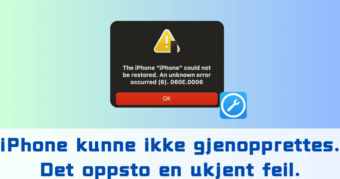 Kan ikke gjenopprette iPhone grunnet ukjent feil