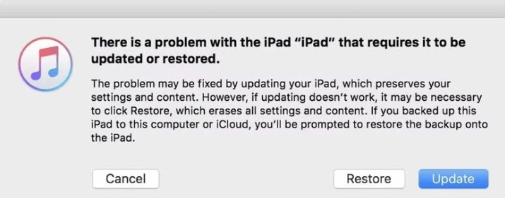 iTunes iPad gjenopprett