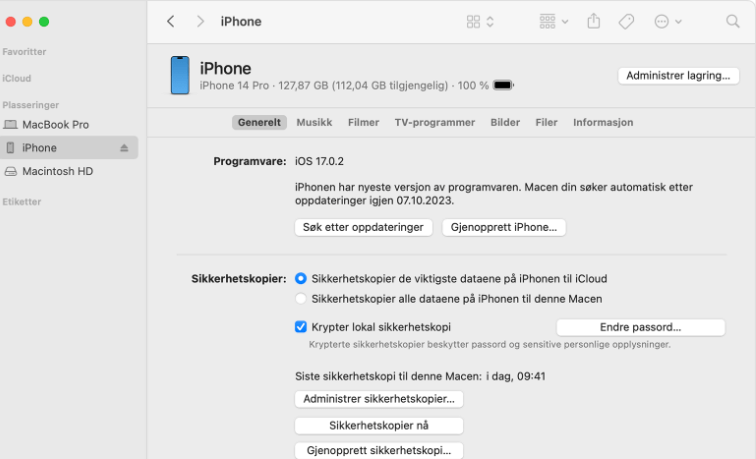 Redd iPhone fra iTunes-sikkerhetskopiering