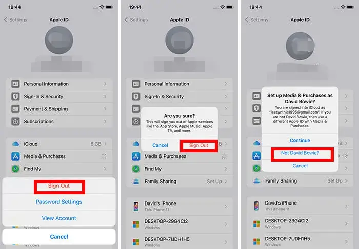 hvordan løse feil Apple-ID i App Store ved å logge ut feil Apple-ID