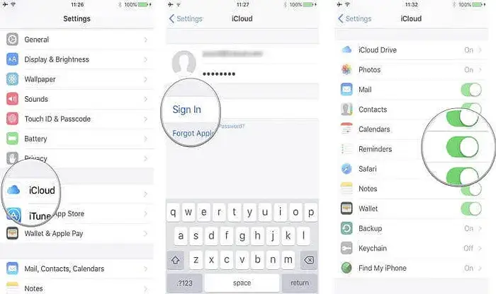 Hva som kan sees i iCloud på iPhone