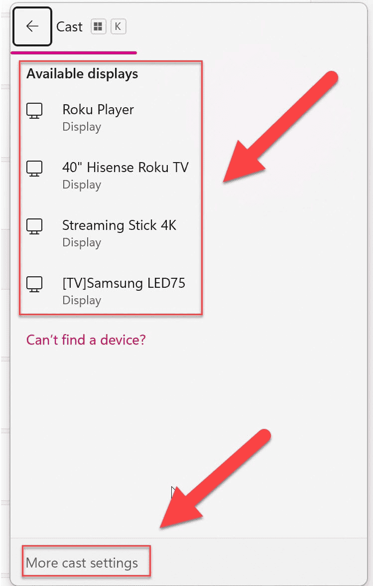 Trykk på Windows + K samtidig for å koble til