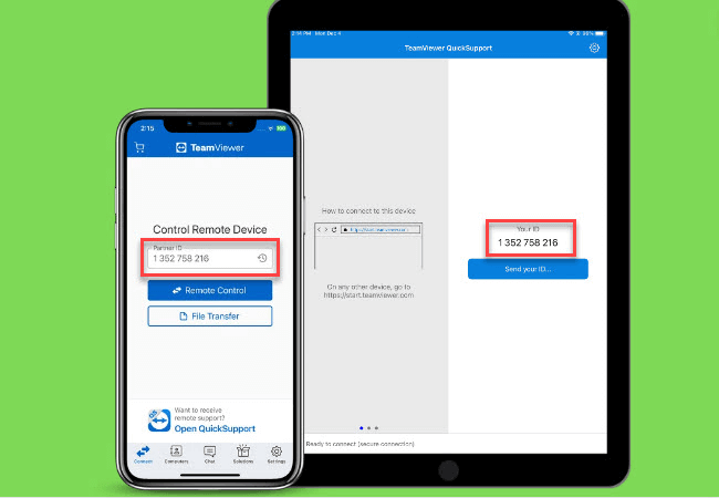 teamviewer speil iphone til ipad