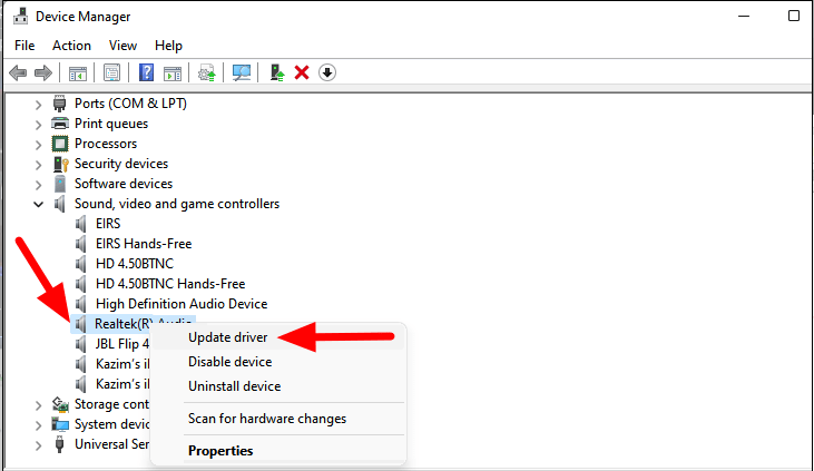 Windows Oppdater lyddriver