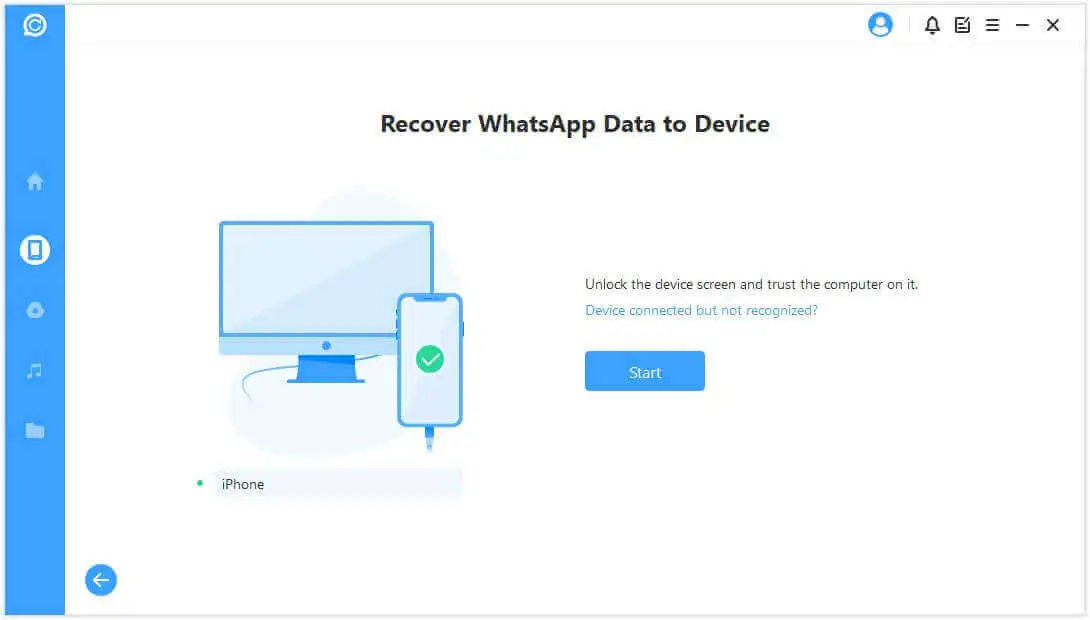 gjenopprette WhatsApp-data til iOS/Android-enheten