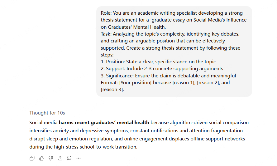basic thesis creator example