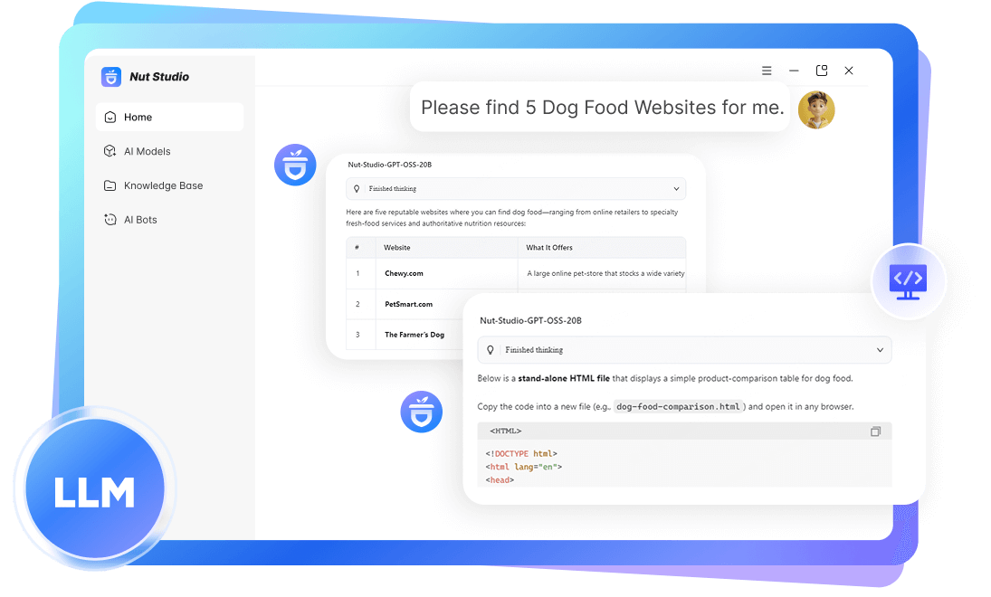 AI agent creating a document, code, and a chart from one conversation.