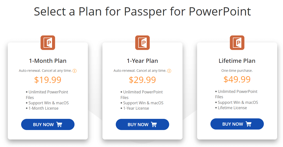 choose a plan of passper for powerpoint