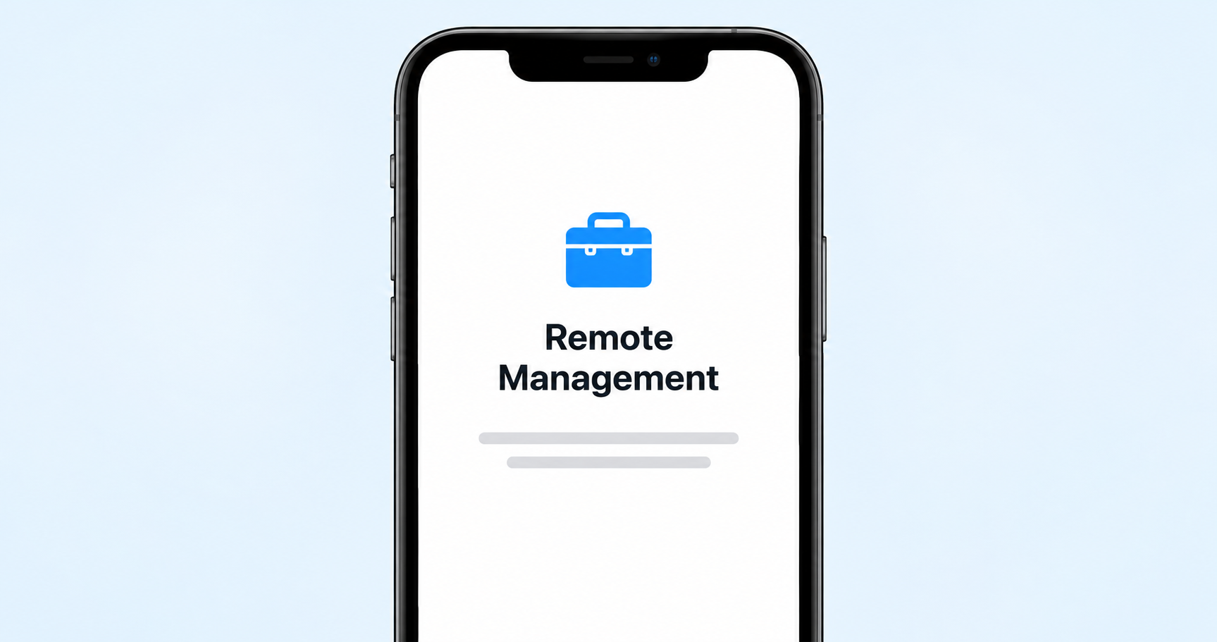 iPhone displaying the Remote Management setup screen