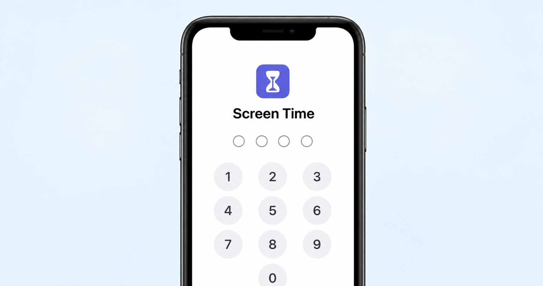 iPhone displaying a Screen Time passcode prompt