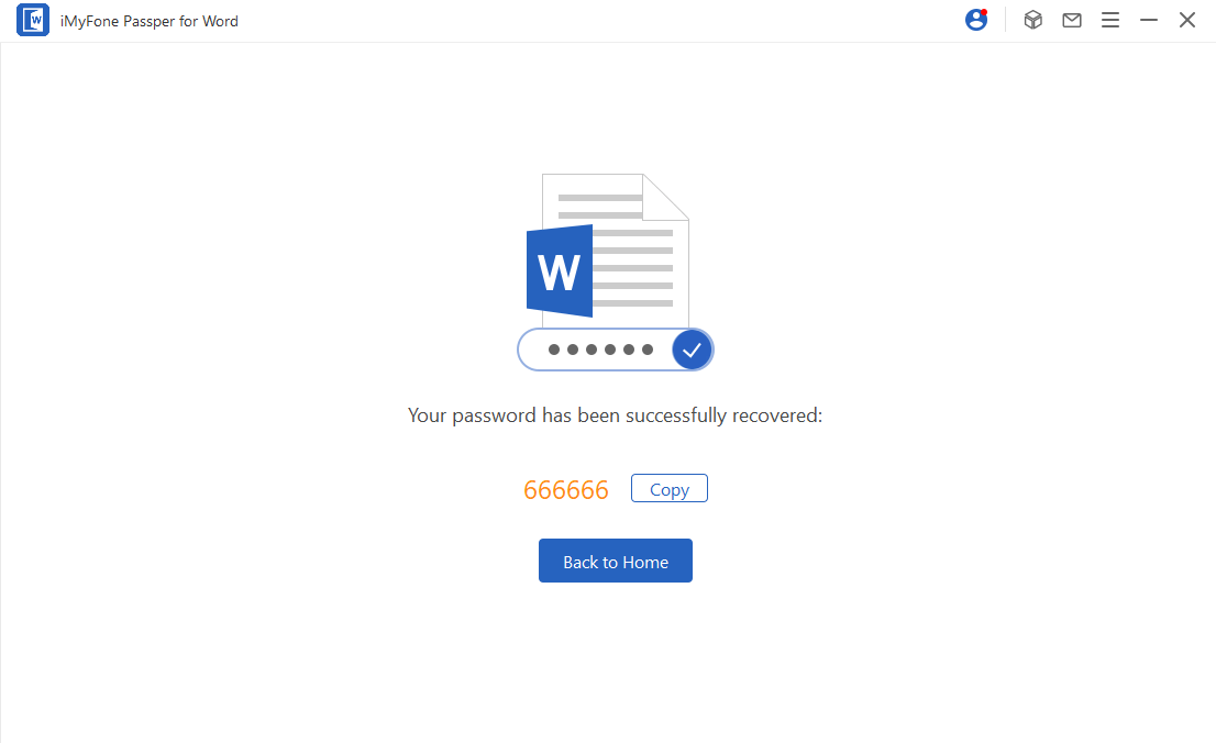 recovered word successfully