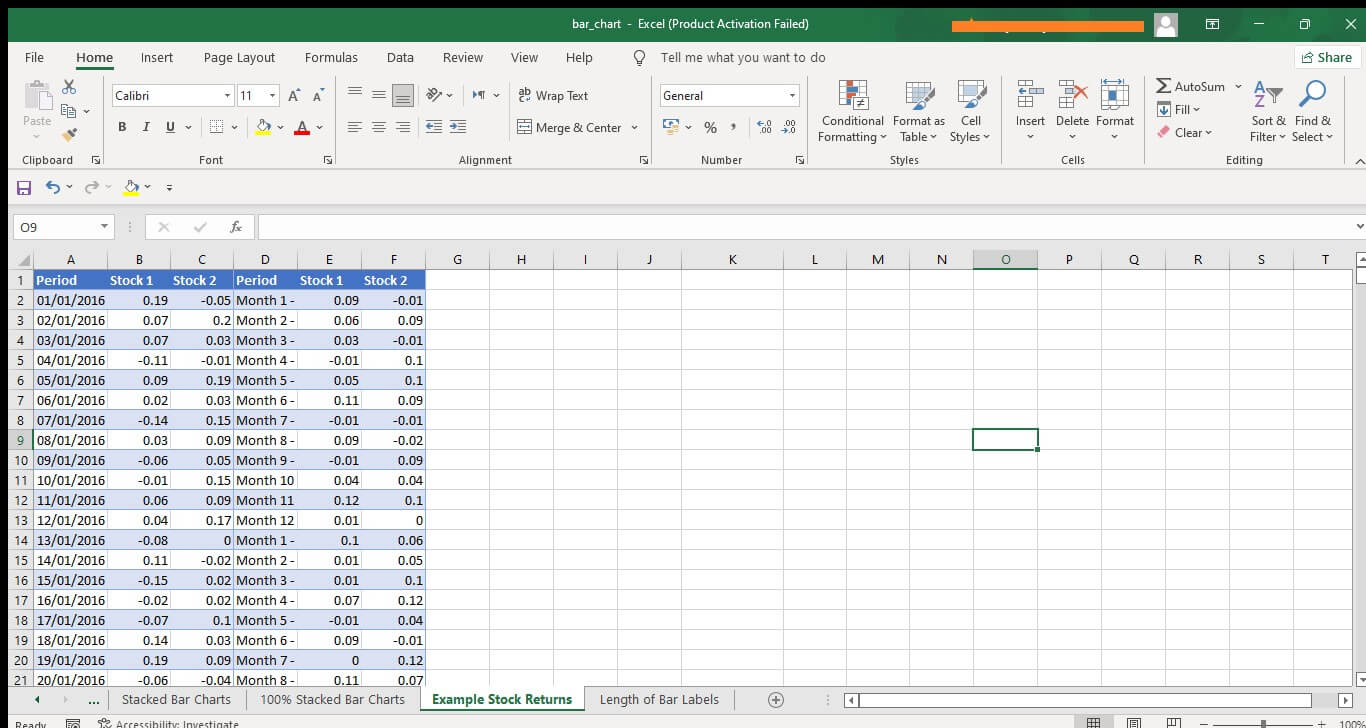 open your excel document