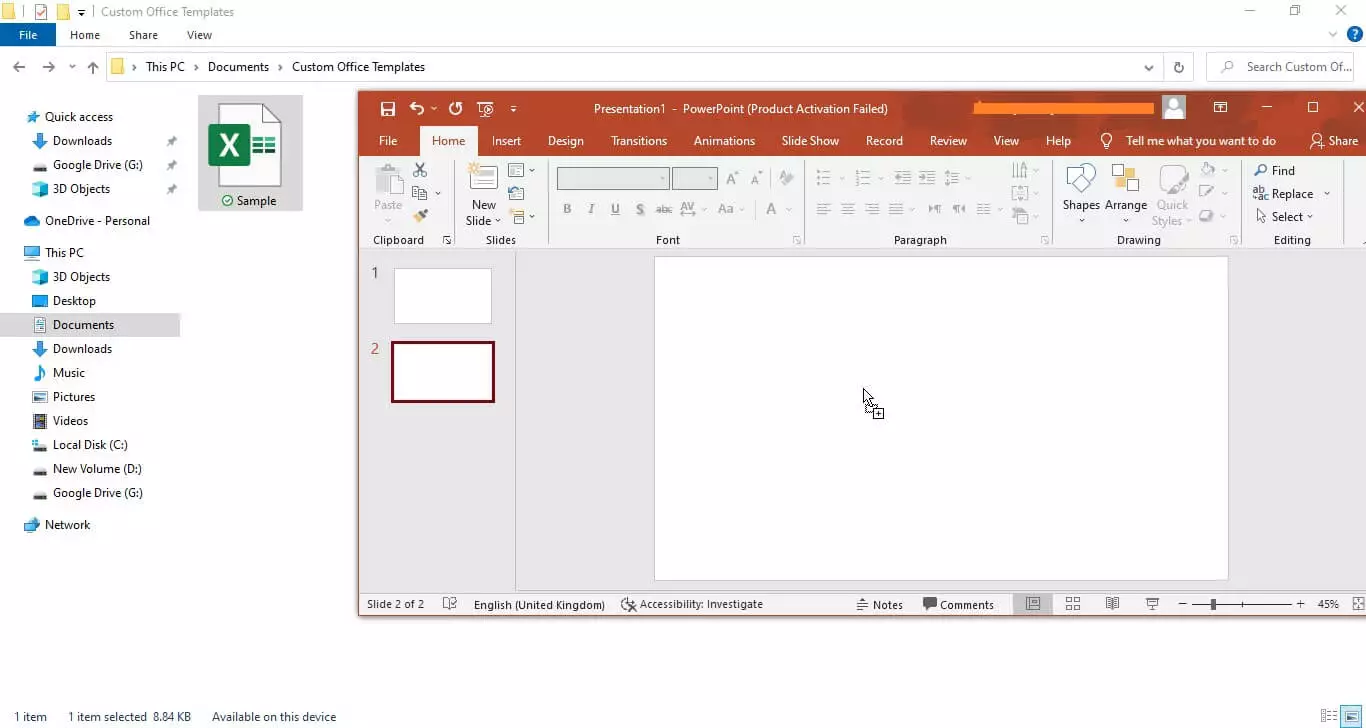 click on the excel file