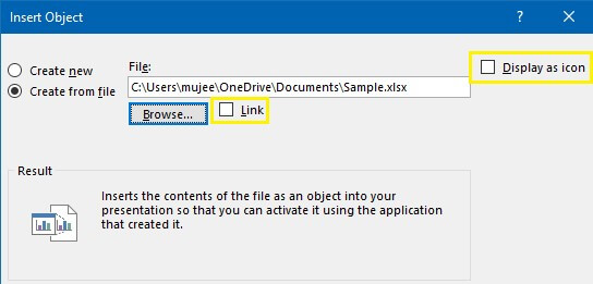 insert excel into powerpoint