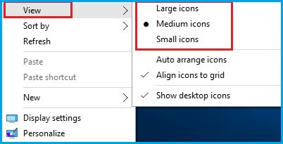 change desktop icon spacing in windows10