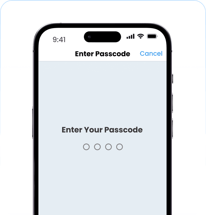 iPhone passcode entry screen for a forgotten screen passcode