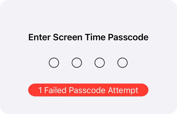 Screen Time passcode entry on an iPhone